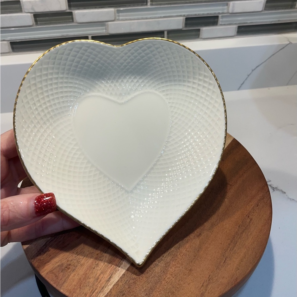 Heart Shaped Bone China Dish with 24kt Gold Trim by Mikasa